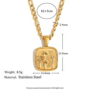 1 Piece Romantic Series Natural Flower Stainless Steel   Gold Color  Women's Pendant Necklaces h5