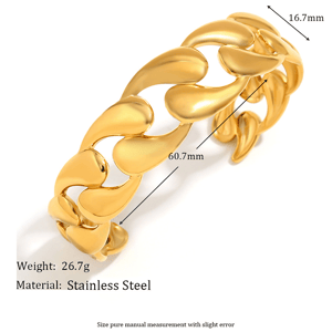 1 Stück Luxuriöse Serie Simple Twist Edelstahl Goldfarben Damen Armreifen h5 Bild8