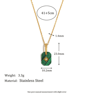 1 Piece Luxurious Series Retro Quadrilateral Stainless Steel   Gold Color  Women's Pendant Necklaces h5 Picture8