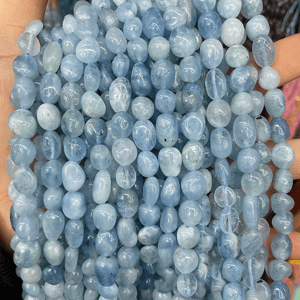 1 Strang Aquamarin Lässige Form Naturstein Schmuckperlen h5 Bild3