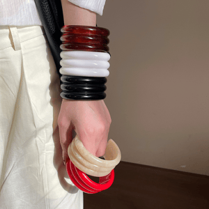 1 Piece Irregular Shape Solid Color Resin Cuff Bracelet h5 Picture5