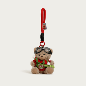 1 pezzo di ciondolo per borsa da donna in fibra di poliestere a forma di orso della serie natalizia h5 Immagine4