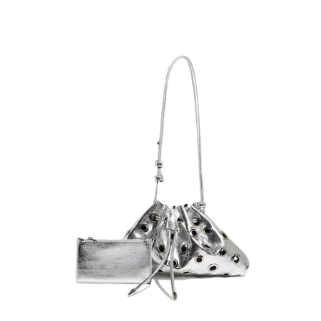 Bolso de hombro de PU con remaches clásicos de serie lujosa para mujer, 1 pieza