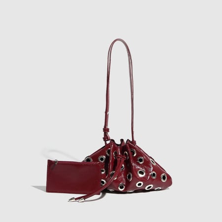 Bolso de hombro de PU con remaches clásicos de serie lujosa para mujer, 1 pieza