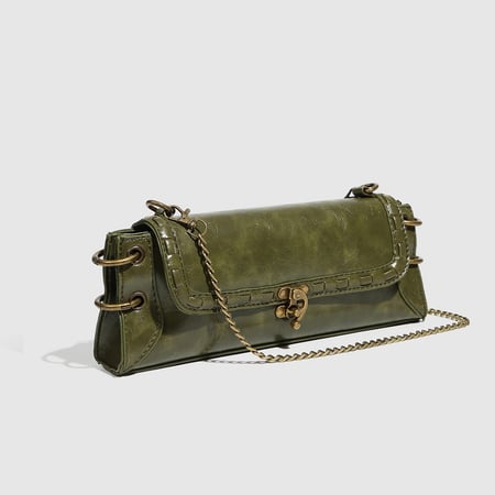 Sac à bandoulière rétro en PU pour femme, série simple, couleur unie, 1 pièce