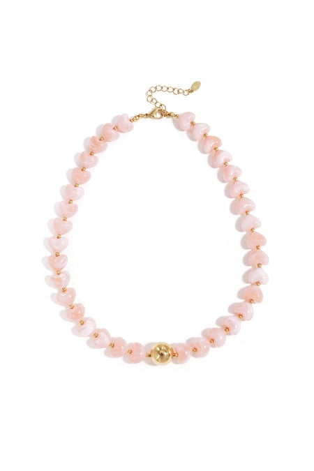 Statement necklace with heart-shaped beads 2