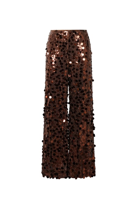 Woven Polyester Fiber Women's Straight Leg Pants Sequins Elegant 2