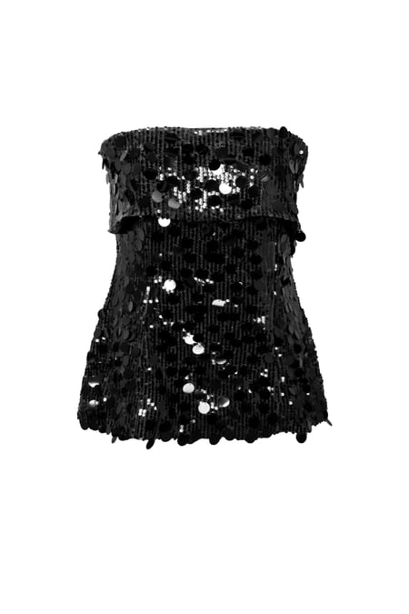 Woven Polyester Fiber Women's Sleeveless Top Sequins Elegant 2