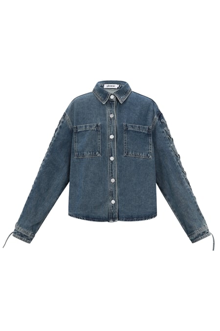 Woven Cotton Women's Denim Jacket Casual Tie-up 2