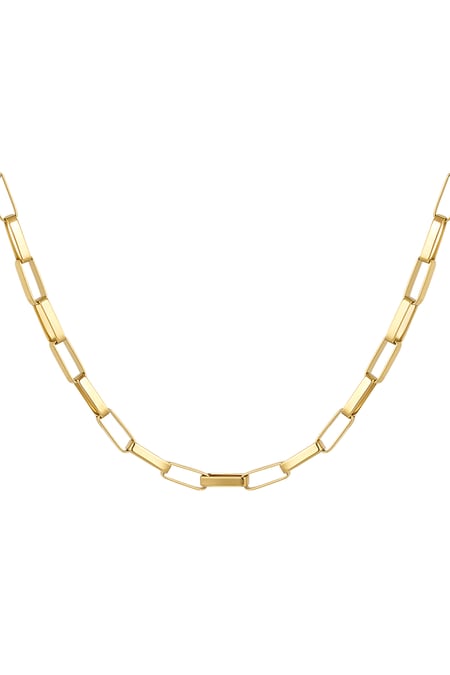 Gliederkette mit länglichen Gliedern – Goldfarbe - Goldfarbefarbe 2