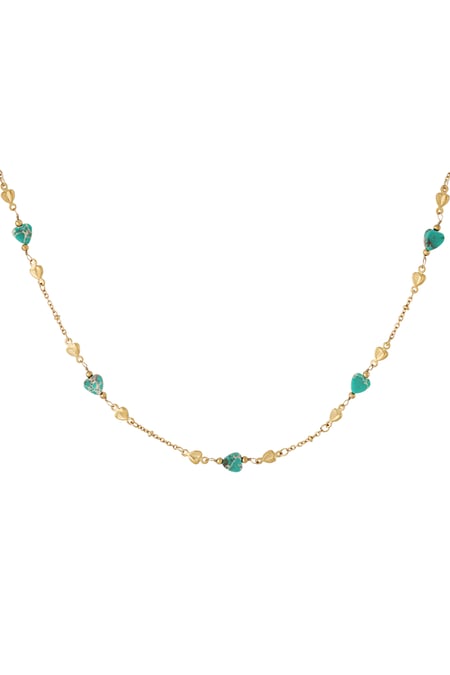 Omarm de liefde ketting - Groen en goudkleurig 2