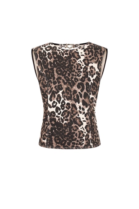 Cotton Woven Sleeveless Top Leopard Print Sexy Spring/Summer 2