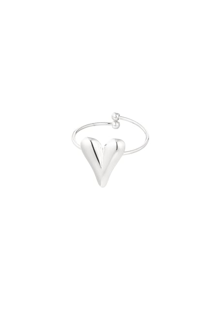 Aesthetic heart ring - Silver Color color 2