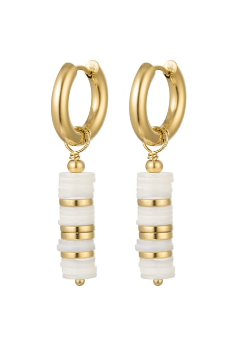 Earrings flat beads - Gold Color Stainless Steel 2