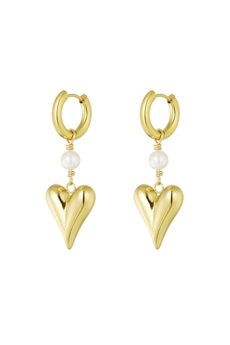earring with pearl and heart pendant 2
