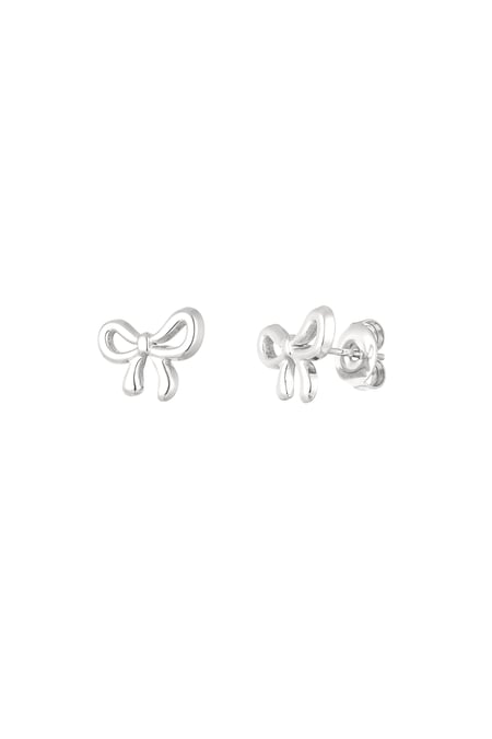 Ear studs bow life - Silver Color color 2