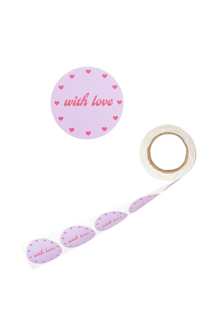Sticker with love lilac pink 2