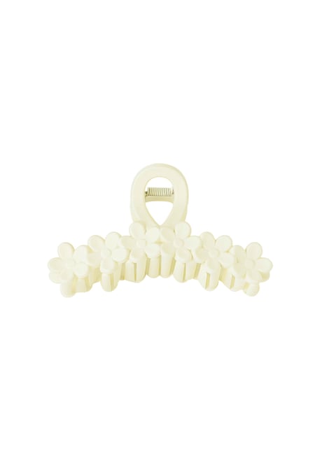 Hair clip flowers in a row - cream Plastic 2