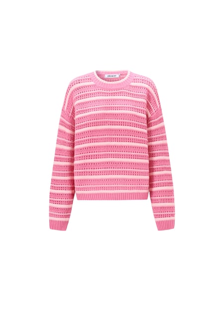 Knitted Polyester Fiber Women's Knit Sweaters Casual Stripes 2