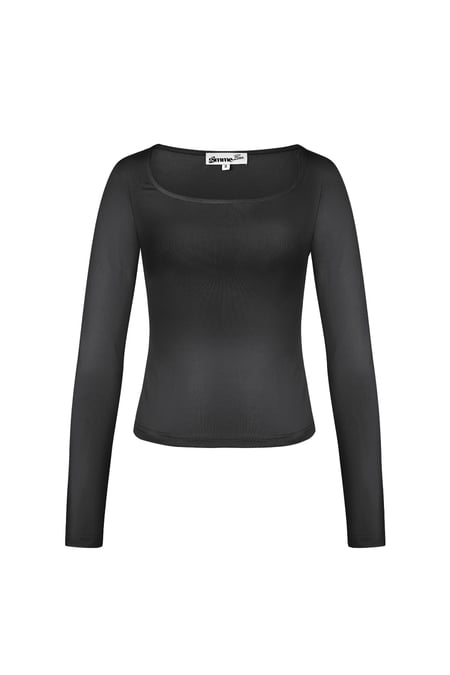 Polyester Damen Langarm-Crop-Top Quadratischer Ausschnitt Bodycon Passform 2