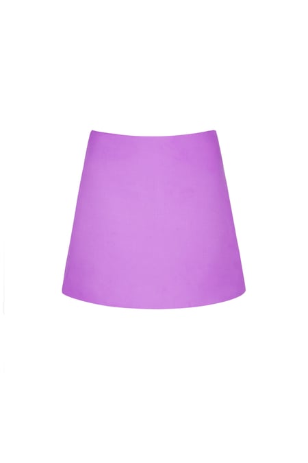 Poliester Kadın Mini Etek Tek Renk Esnek Kesim 2