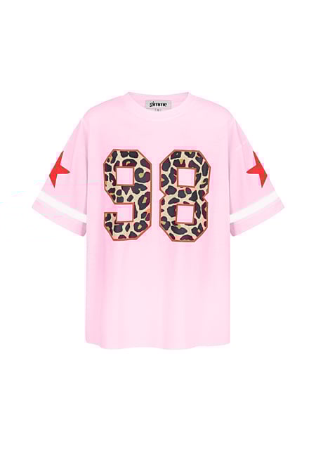 Pamuk Kadın T-Shirt Oversized Leopar Baskı Numara 98 2