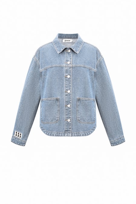 Denim Vrouwen Jas Classic Fit met Merklogo Patch 2