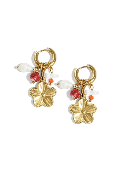 Stainless Steel Drop Earrings Flower Casual Daily Simple Series Women's jewelry 2