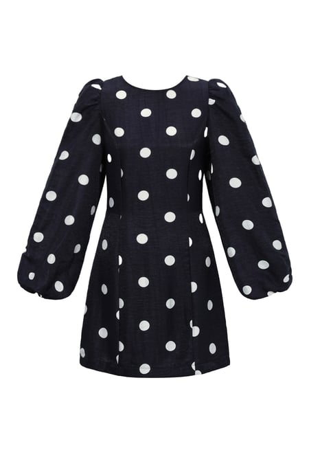 Woven Polyester Fiber Women's Mini Dress Elegant Polka Dots 2