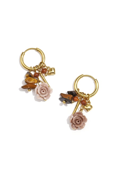 Stainless Steel Drop Earrings Flower Casual Daily Simple Series Women's jewelry 2