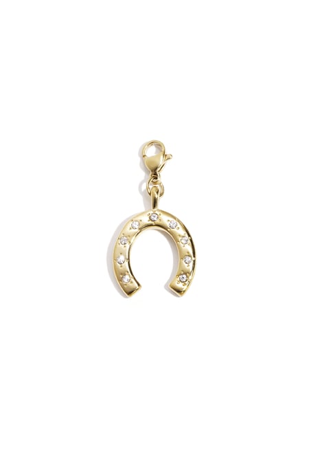 Jewelry charm horseshoe with rhinestones DIY