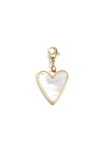 Mother of pearl heart jewelry charm