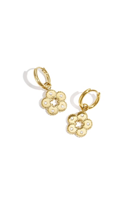 Earrings with stones in flower 2