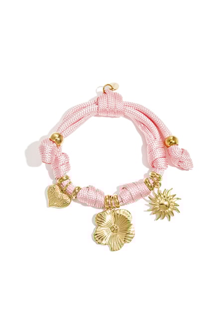 Rope bracelet with knots and various charms 2