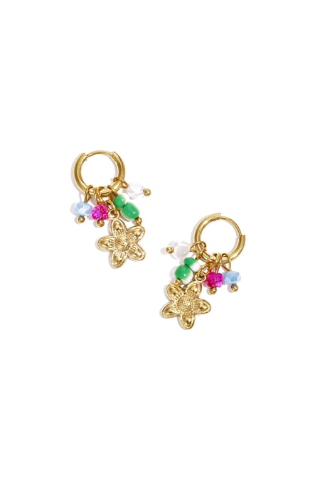 Stainless Steel Drop Earrings Flower Casual Daily Romantic Series Women's jewelry 2