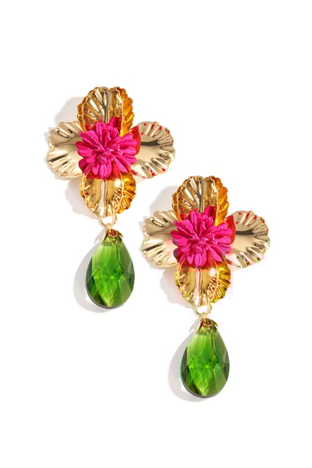Iron Drop Earrings Flower Vacation Luxurious Series Women's jewelry 2