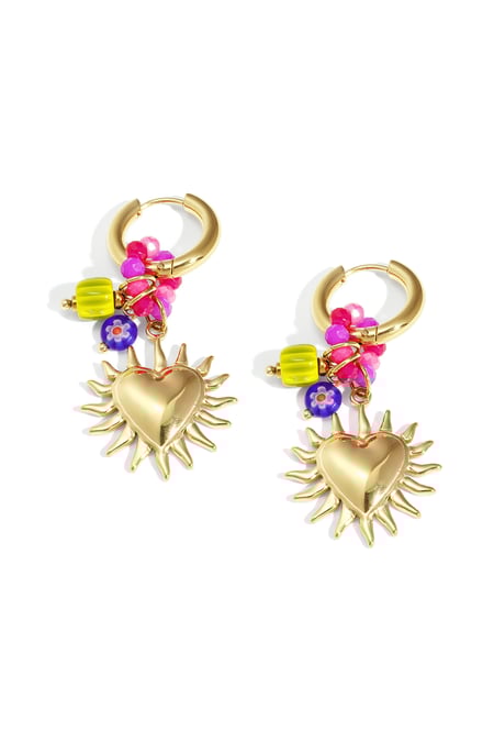 Glowing Heart Happy Charm earrings 2