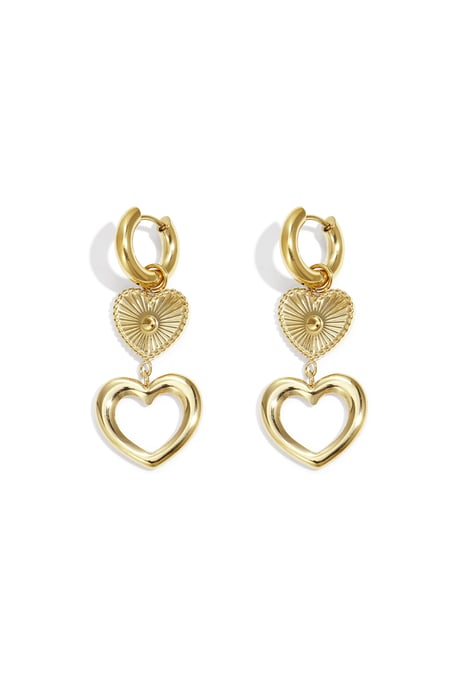 Pendientes colgantes de acero inoxidable con forma de corazón, estilo casual, diario, sencillo, joyería para mujer. 2