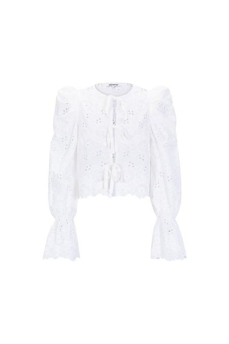 Baumwolle Gewebt Damen Langarm Oberteil Casual Cutout 2