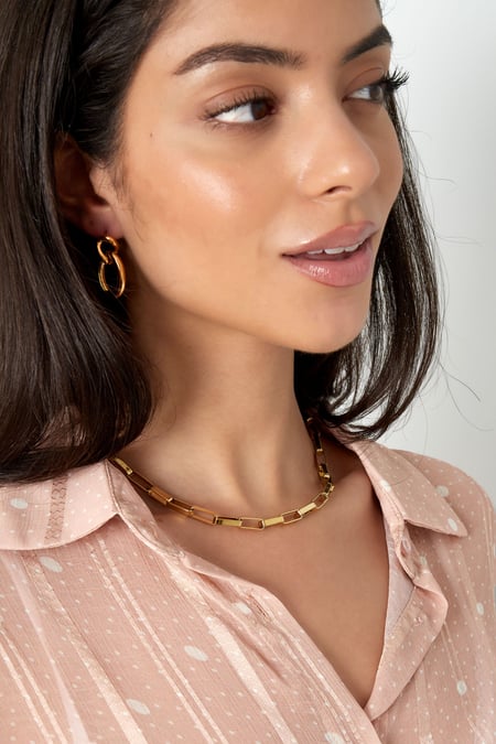 Gliederkette mit länglichen Gliedern – Goldfarbe - Goldfarbefarbe