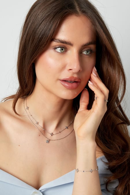 Blumen-Party-Halskette – Goldfarbe  - Goldfarbefarbe