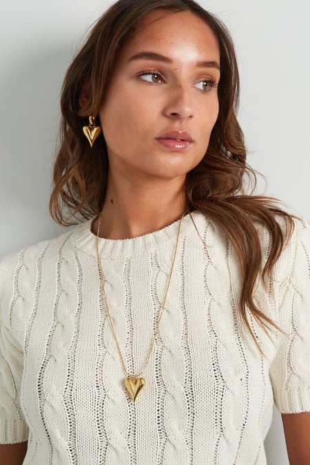 catena a palline con iconico cuore grande