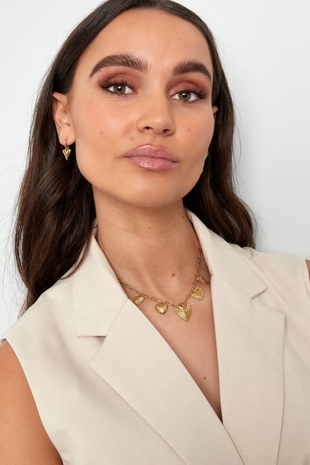 Charm-Halskette Herzen für den Sieg – Goldfarbe - Goldfarbefarbe