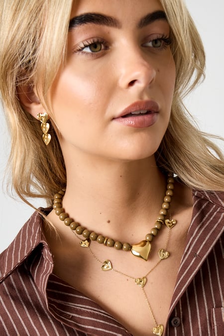 Acryl Perlen Halsketten Herz Casual Täglich Einfache Serie frauen schmuck