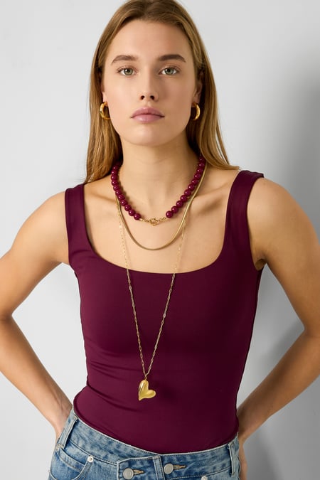 Stainless Steel Long Necklaces Heart Casual Daily Simple Series Women's jewelry