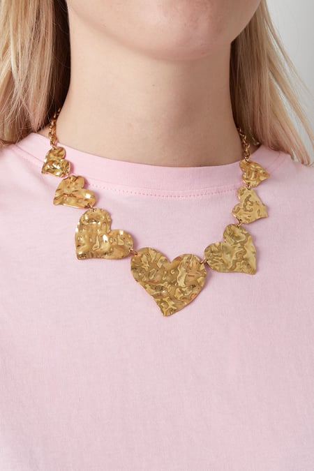 Collares de cadena de acero inoxidable con forma de corazón, serie casual y sencilla, joyería para mujer.