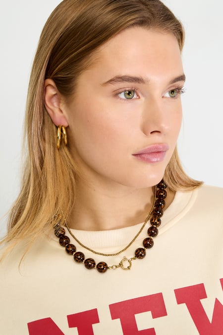 Acrylic Beaded Necklaces Beads Retro Daily Classic Series Women's jewelry-16mm