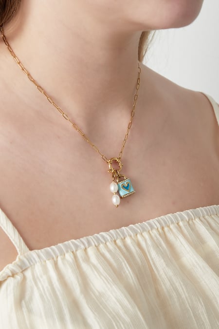 Collana fai da te con cuore blu