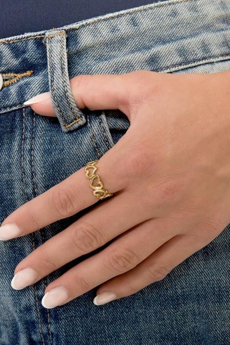 Edelstahl Minimalistische Ringe Herz Casual Täglich Einfache Serie frauen schmuck