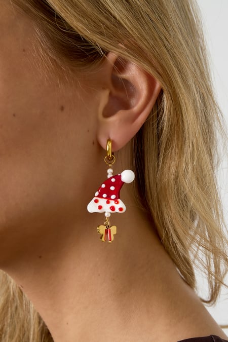 Boucles d'oreilles pendantes en acier inoxydable, style dessin animé, décontracté, Noël, série simple, bijoux pour femmes